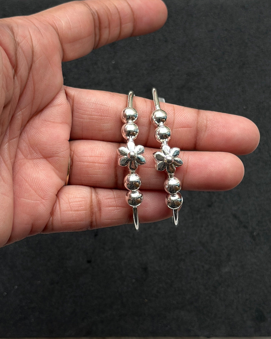 Silver Bead Kada (Adjustable)