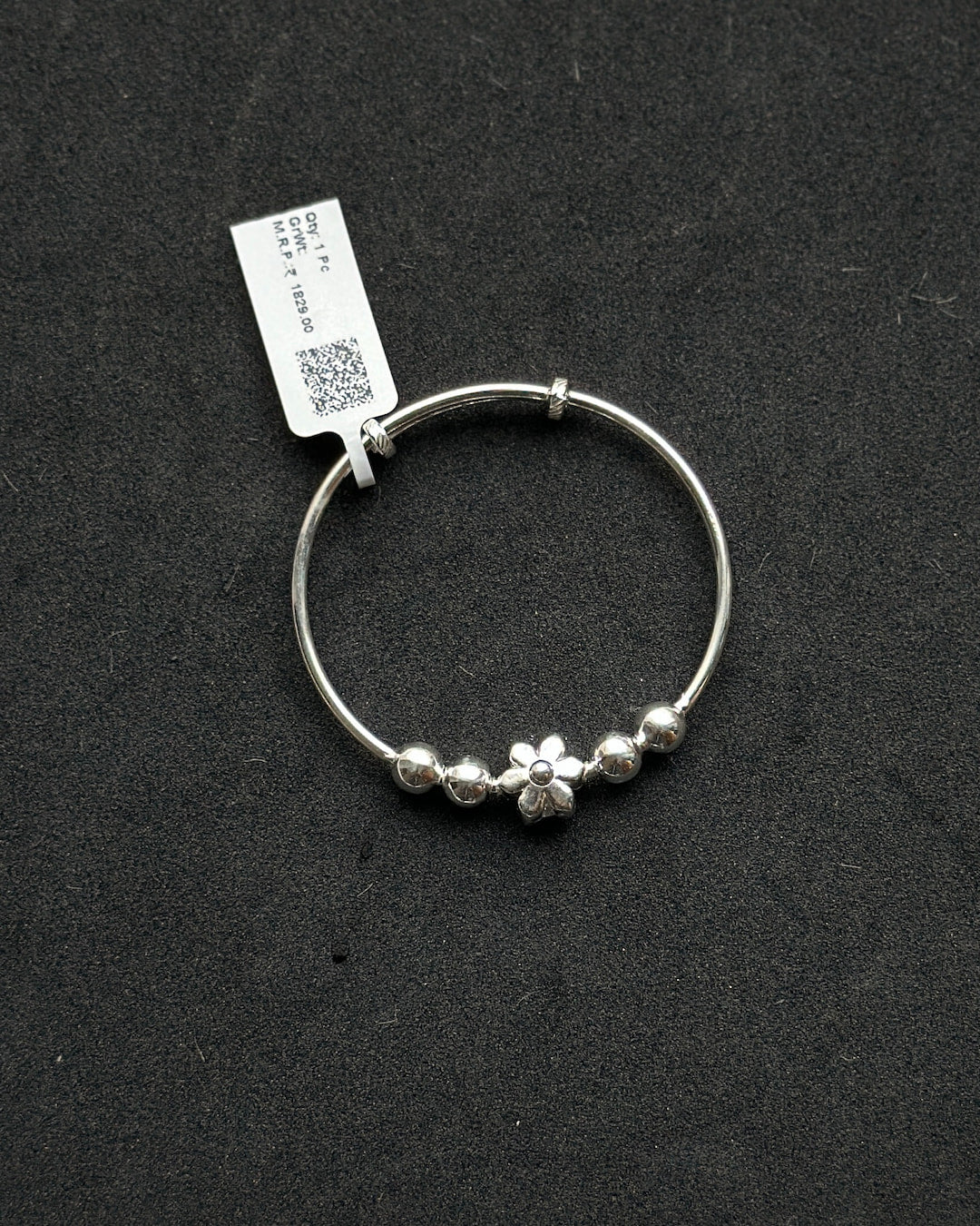 Silver Bead Kada (Adjustable)