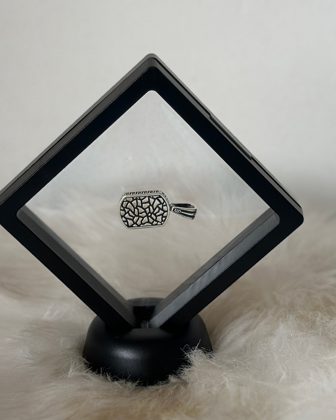 Black Enamel Leaf Silver Charm