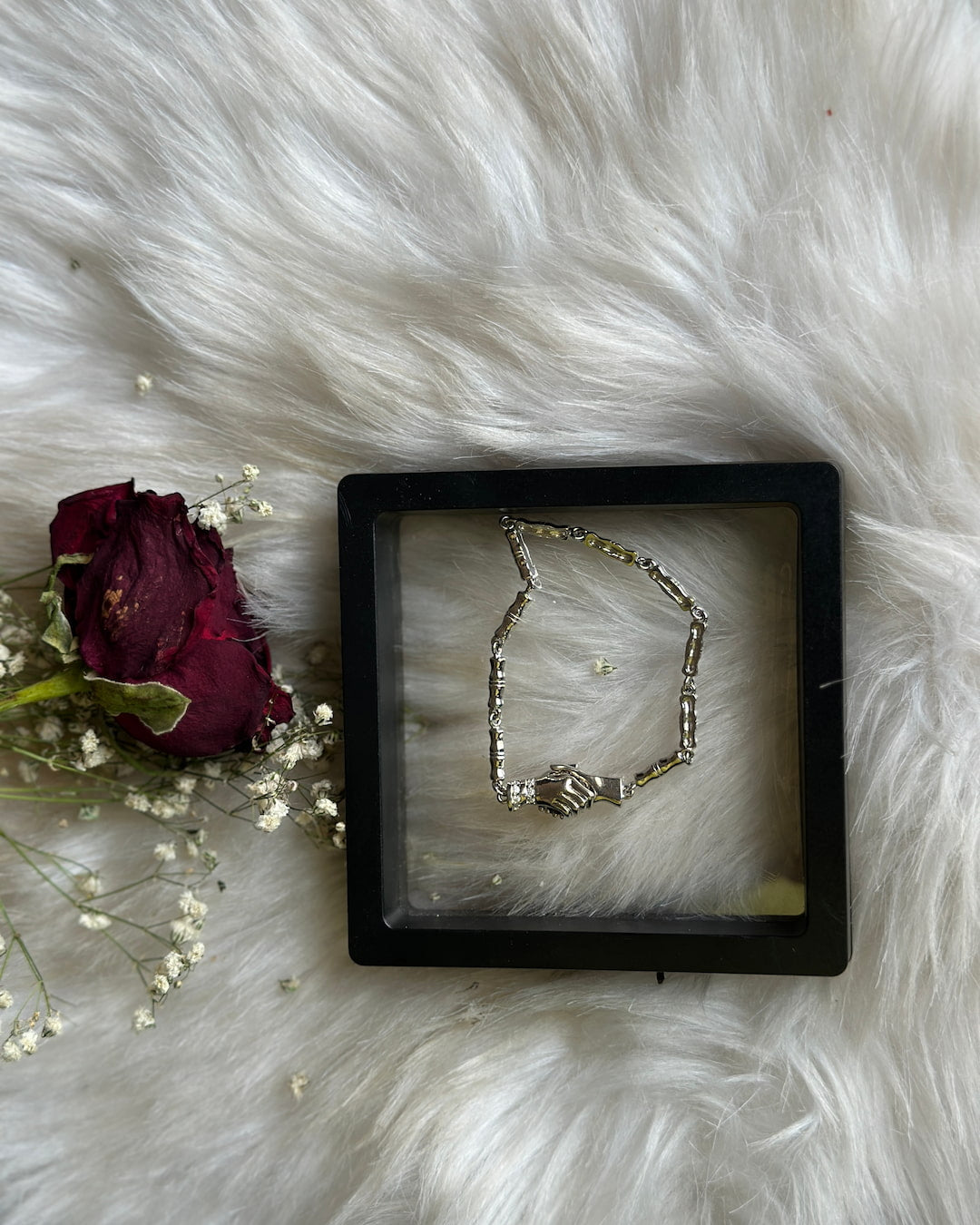 Hand-Hold Silver Charm Bracelet