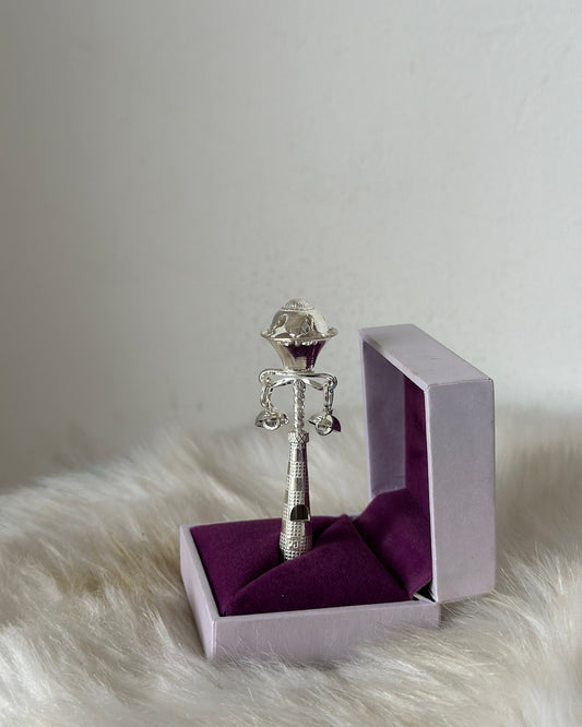 Single-Bell Baby Rattle Silver