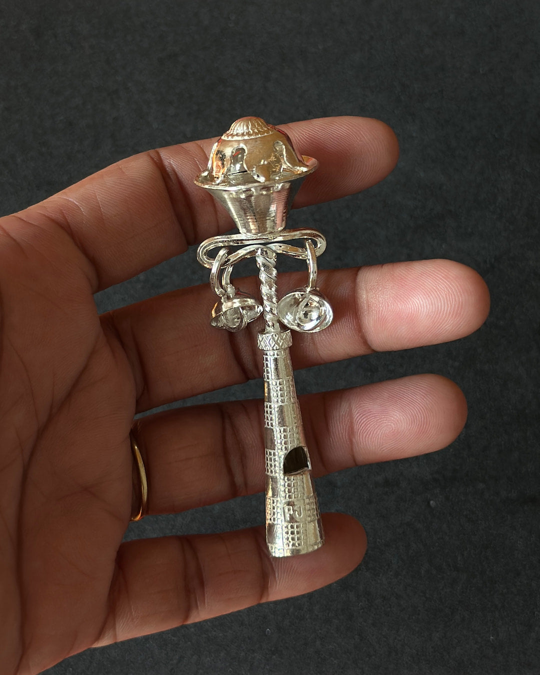 Single-Bell Baby Rattle Silver