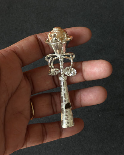 Single-Bell Baby Rattle Silver