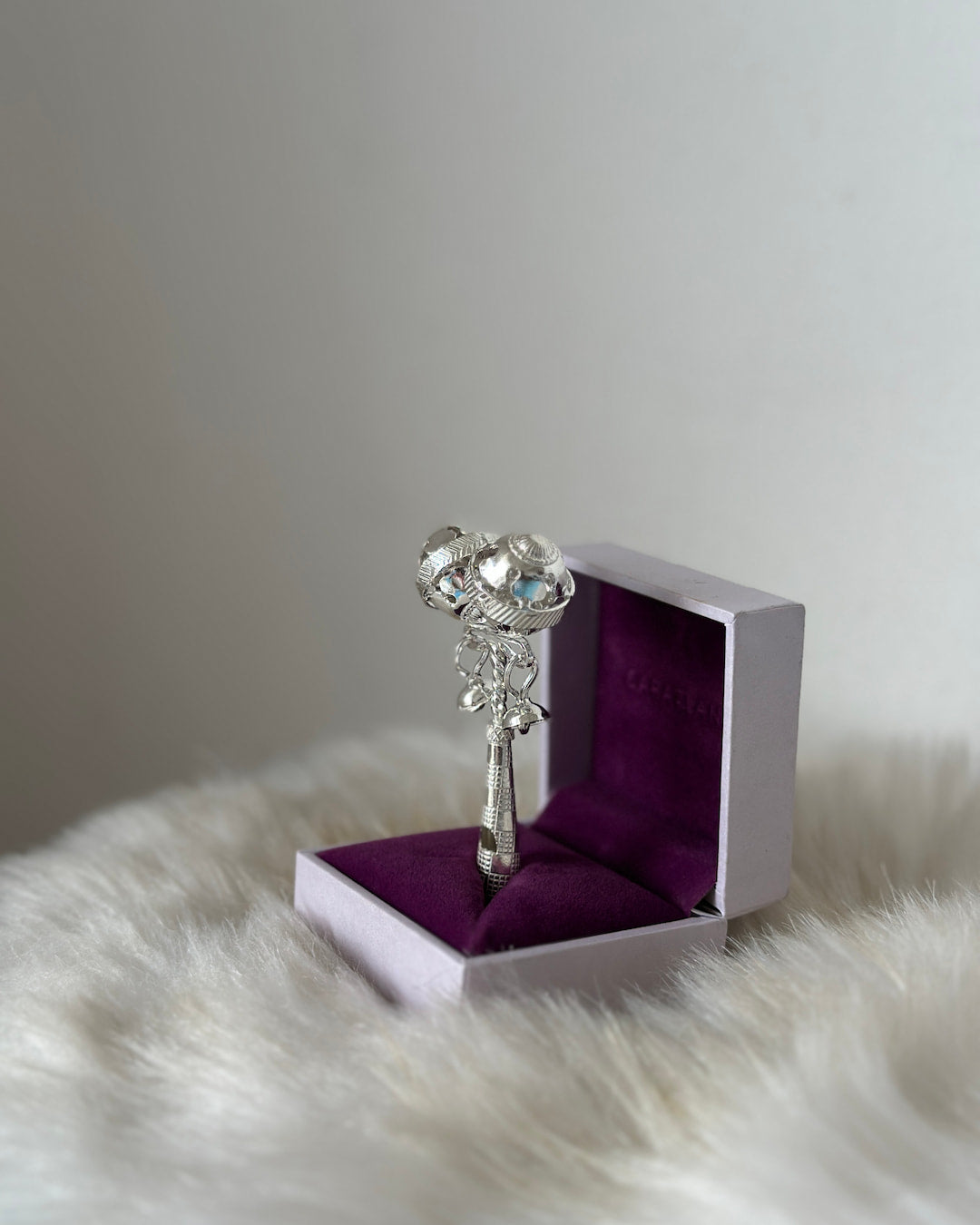Twin-Bell Baby Rattle Silver