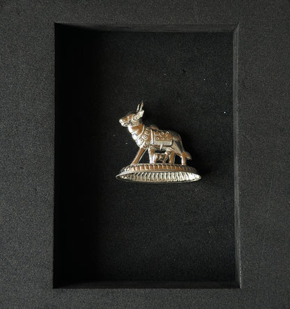 Kamdhenu Cow-Calf Silver Idol