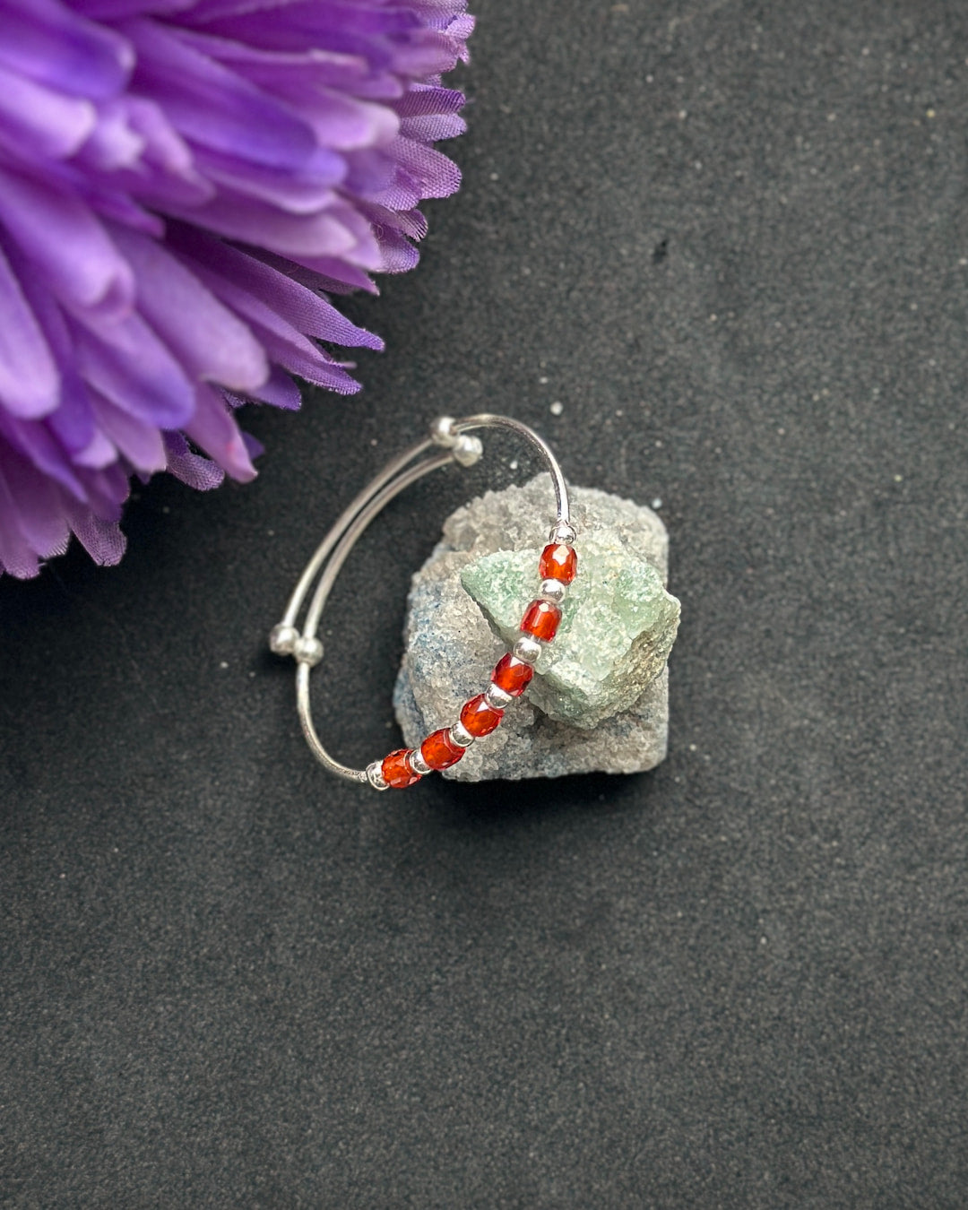 Orange Bead Kada (Adjustable)