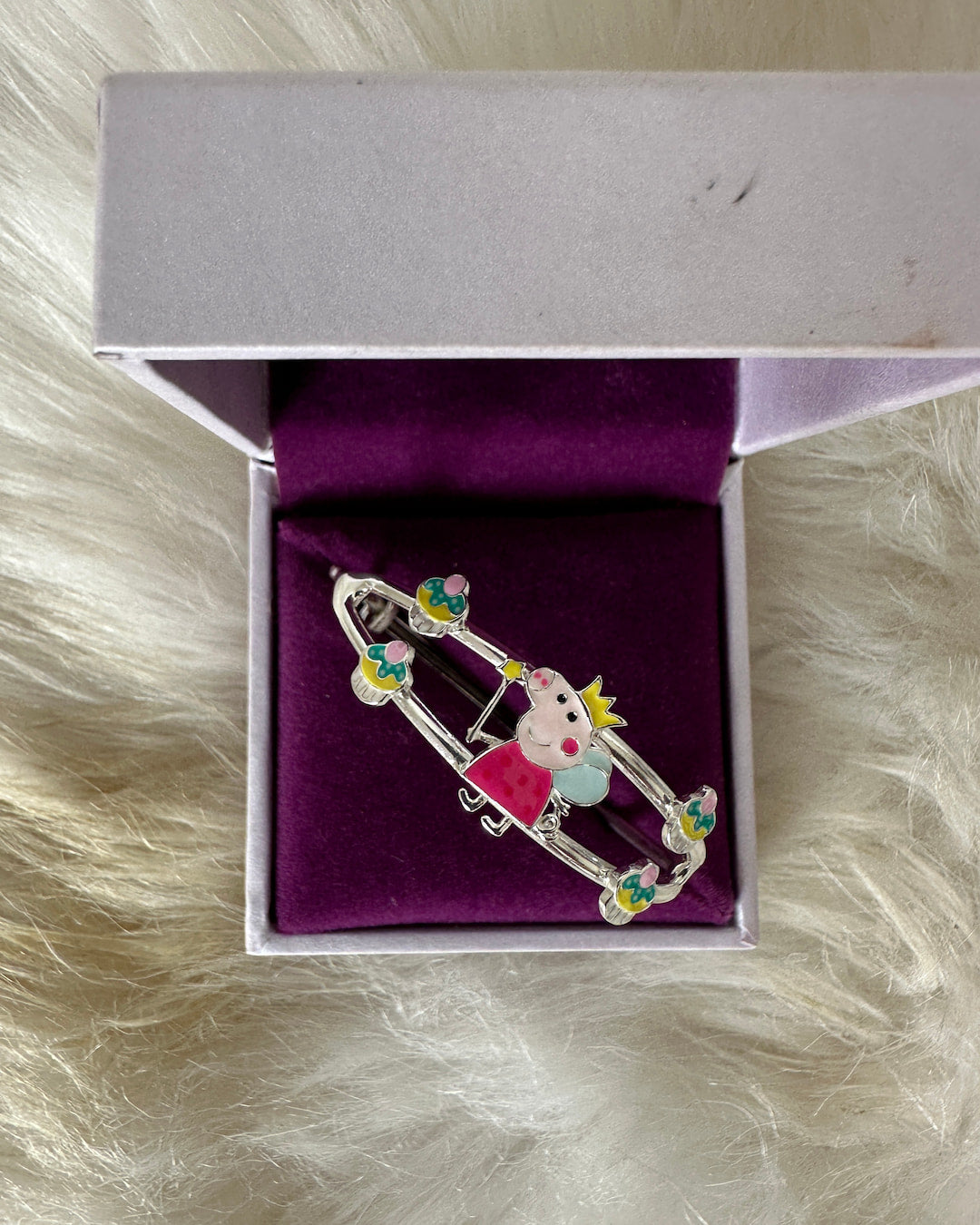 Peppa Spark - Expandable Bracelet (Kada) with Peppa Pig Design | 925 Sterling Silver, Pair