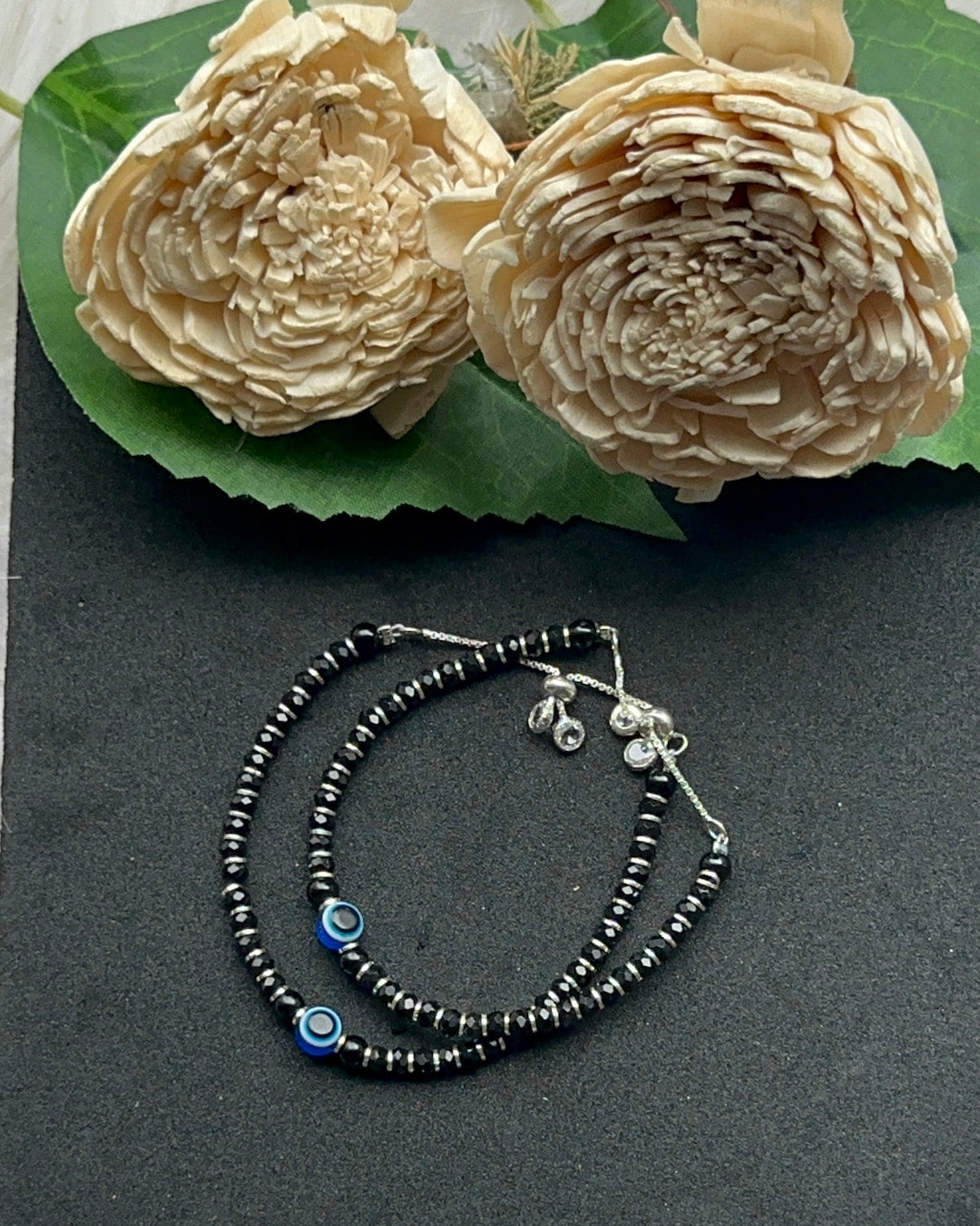 Black-Bead Evil-Eye Kada (Adjustable)
