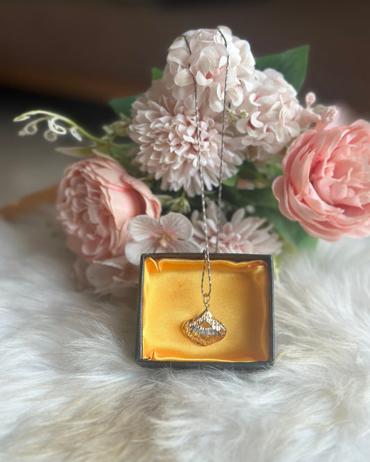 Two-Tone Water-Drop Silver Pendant
