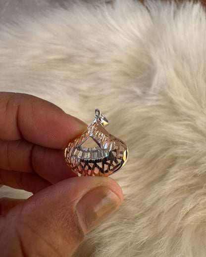 Two-Tone Water-Drop Silver Pendant