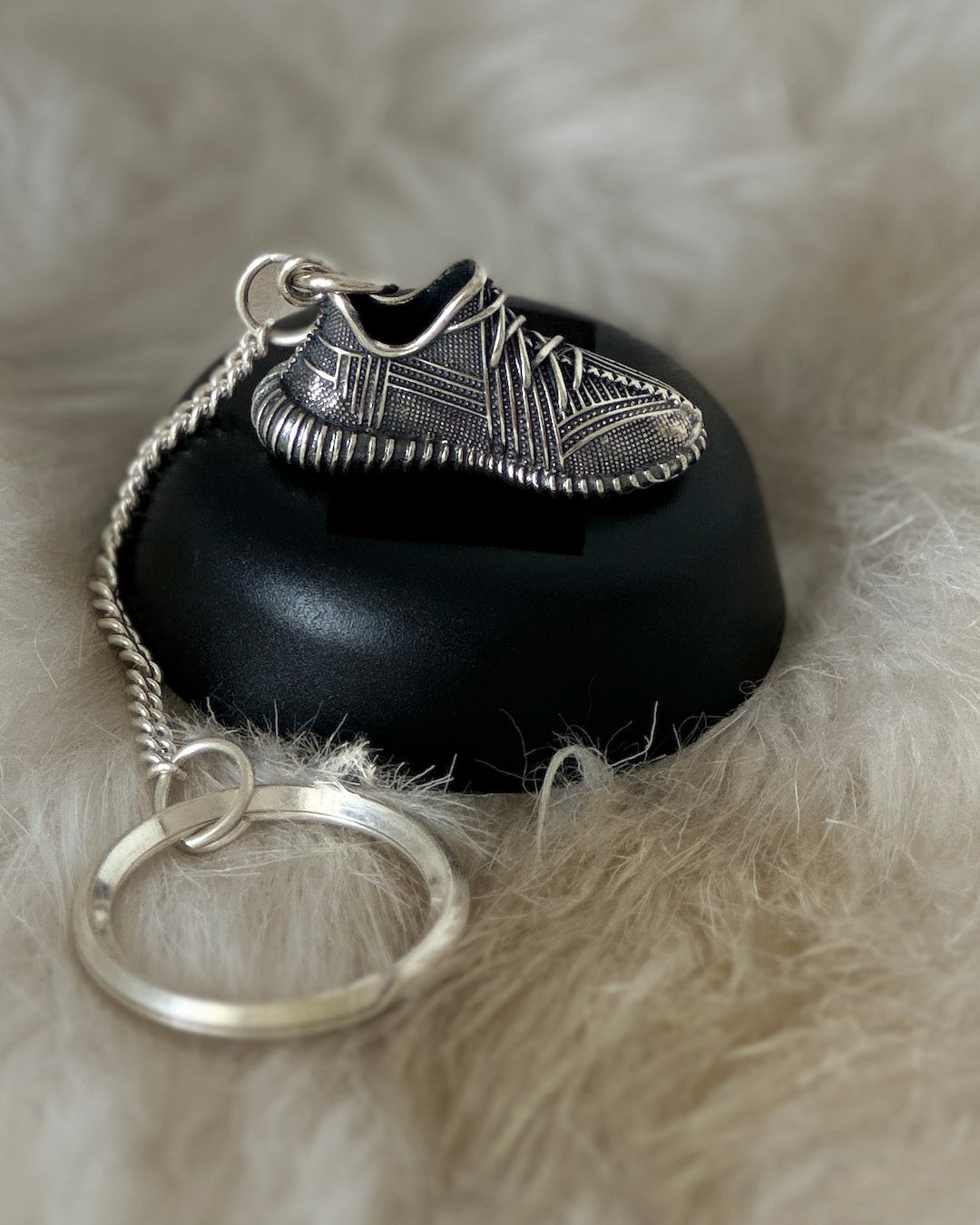 Grey Sneaker Silver Charm