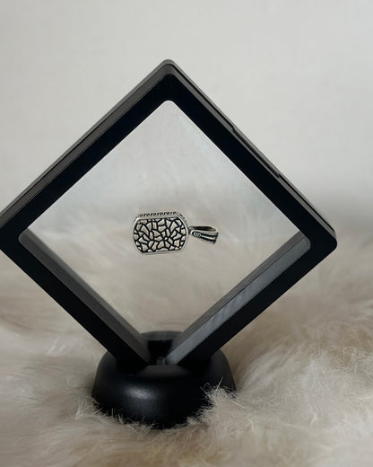 Black Enamel Leaf Silver Charm