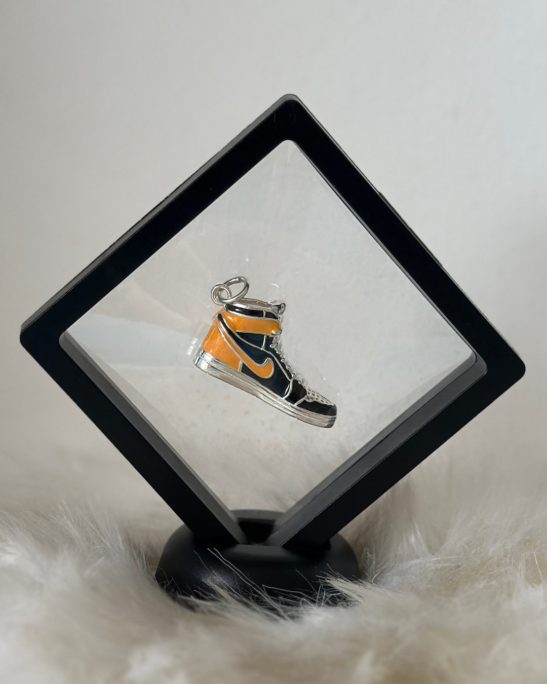 Orange-Black Sneaker Silver Charm
