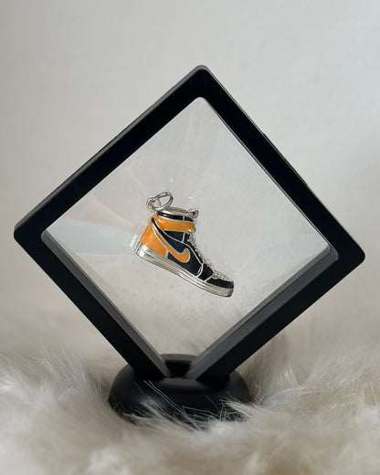 Orange-Black Sneaker Silver Charm
