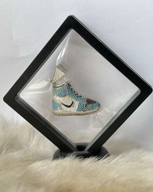 Blue Sneaker Silver Charm