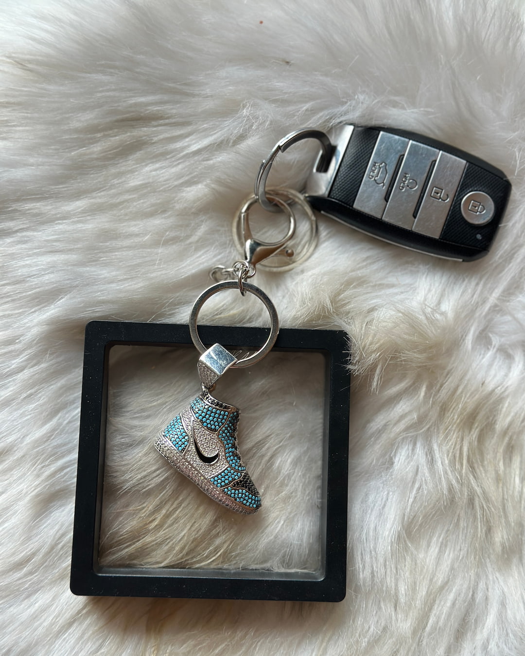 Blue Sneaker Silver Charm
