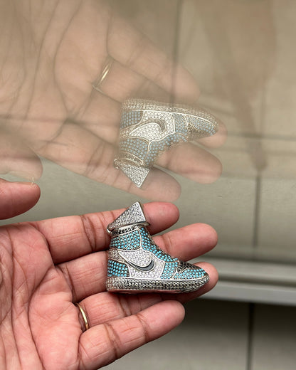 Blue Sneaker Silver Charm