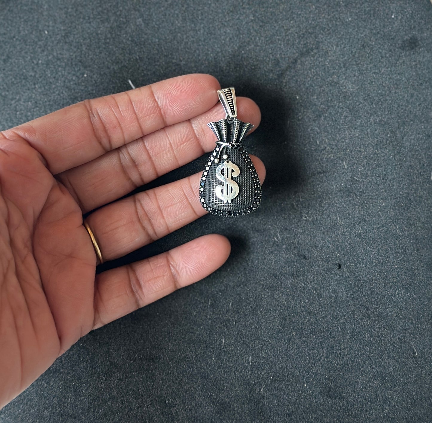 Dollar Bag Silver Charm