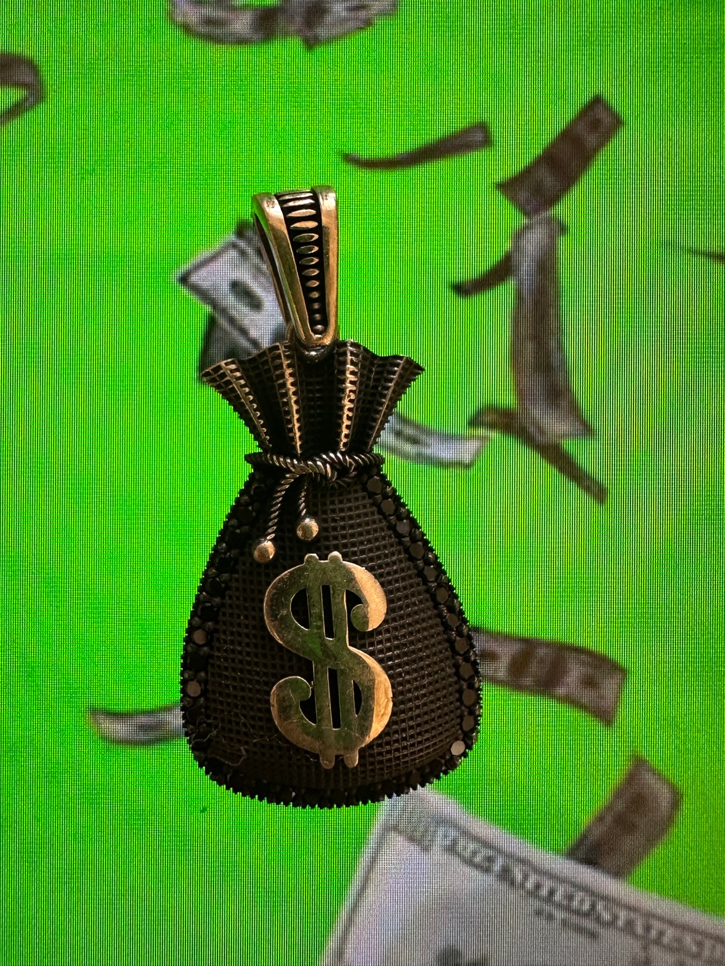 Dollar Bag Silver Charm