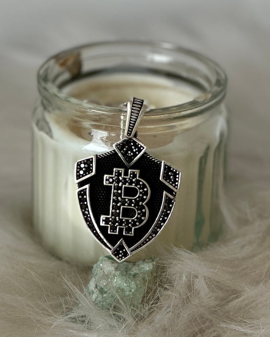 Bitcoin Crest Silver Charm