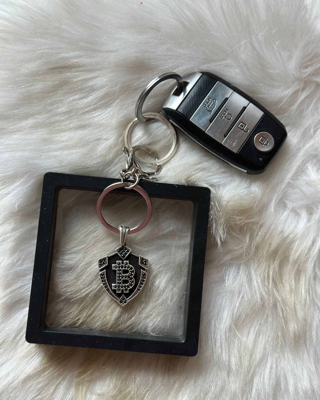 Bitcoin Crest Silver Charm