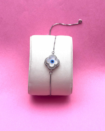 Victorian Evil-Eye Silver Bracelet