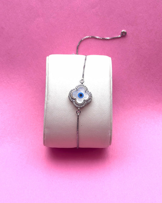 Victorian Evil-Eye Silver Bracelet