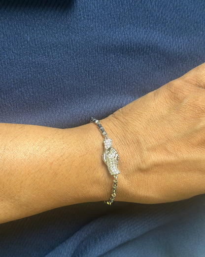 Hand-Hold Silver Charm Bracelet