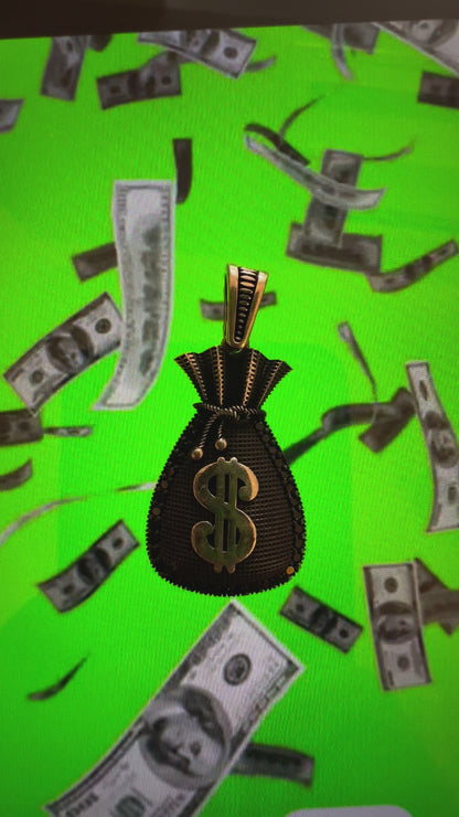 Dollar Bag Silver Charm