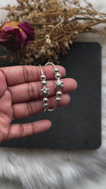 Silver Bead Kada (Adjustable)