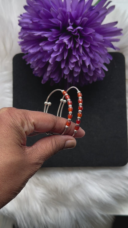 Orange Bead Kada (Adjustable)